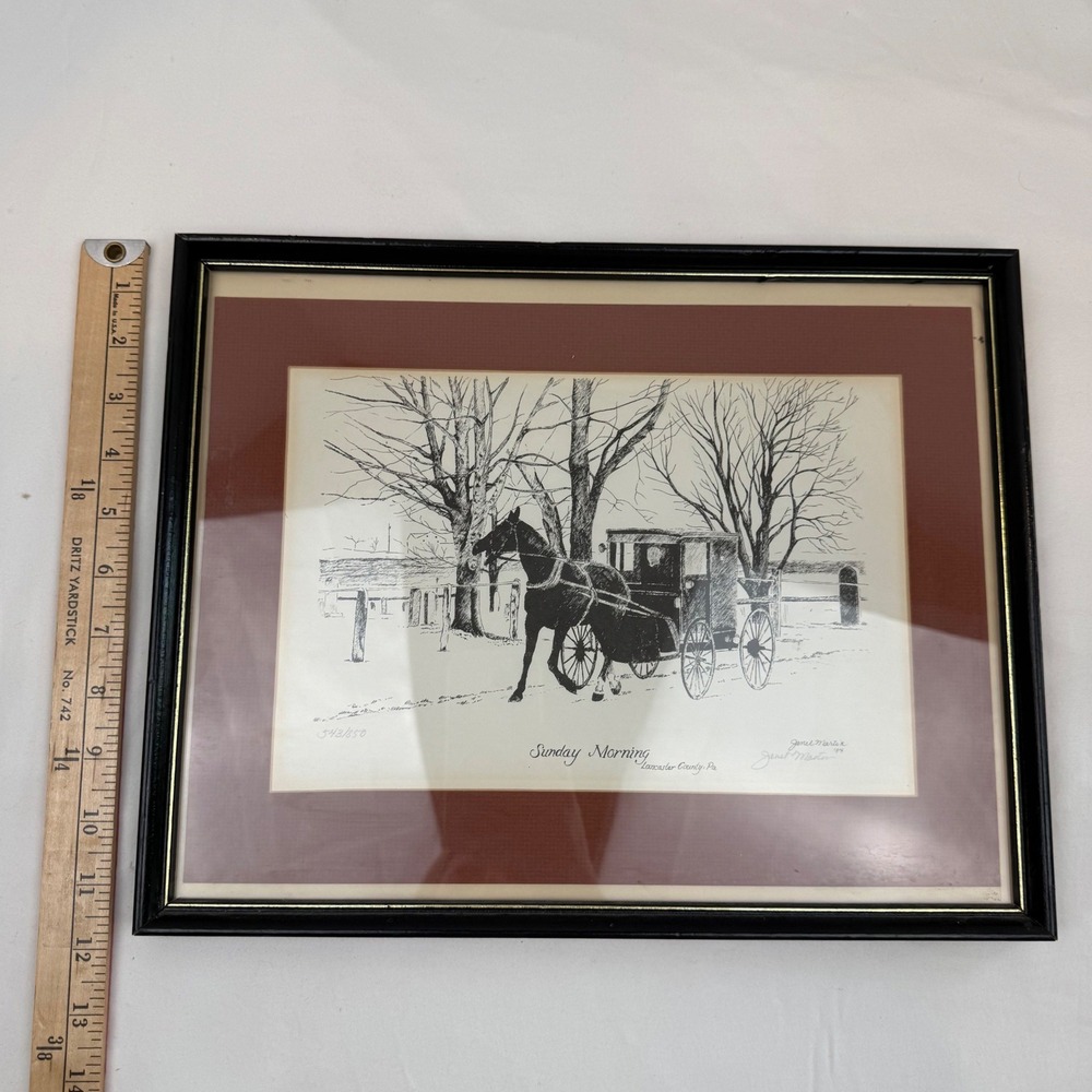 Vintage Janet Martin Sunday Morning Lancaster County PA Signed Gallery Wall - Picture 13 of 13